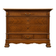 Louis XVI style walnut commode – Marble top – Chevron front