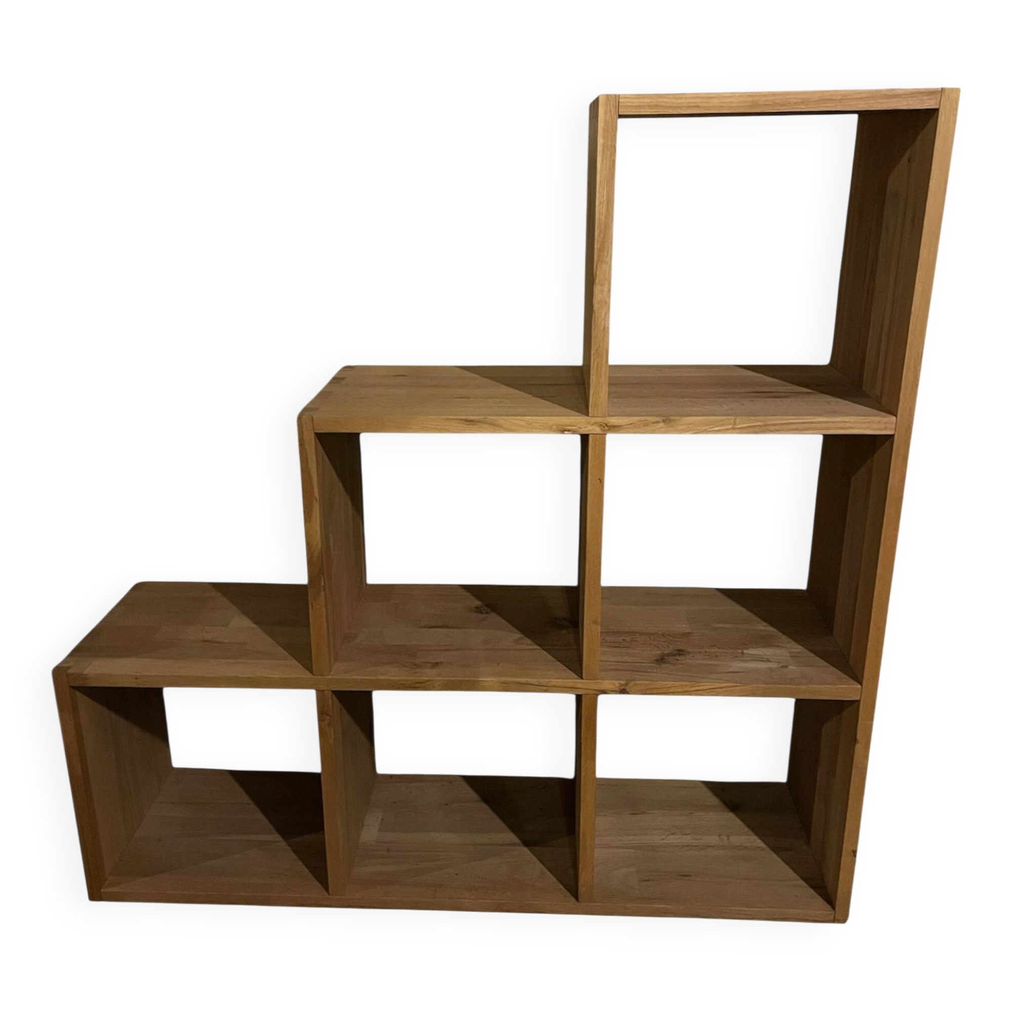 Solid wood staircase shelf