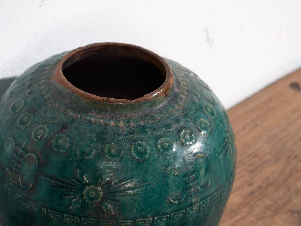 Small ancient emerald green vase (circa 1820) #12
