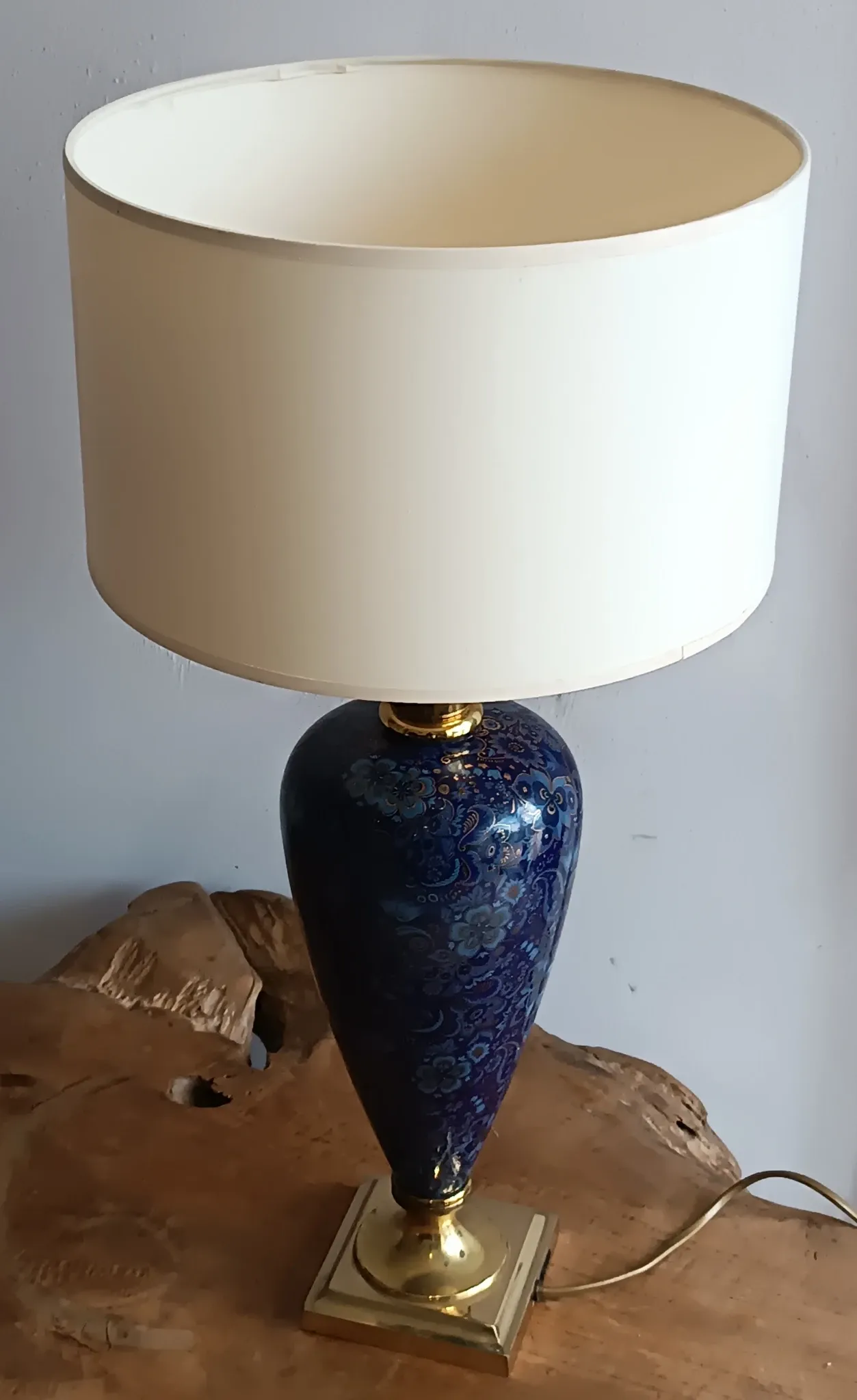 LE DAUPHIN lamp in vintage ceramic and brass