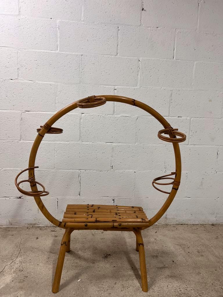 Vintage bamboo plant table