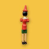 Antique articulated Pinocchio in polychrome wood – H41 cm