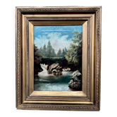 Tableau "Paysage antique". Huile sur toile.