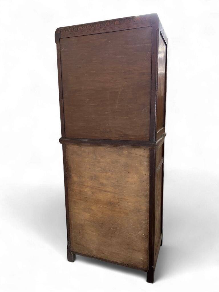 Vintage mid-height low cabinet/shelf with art deco details