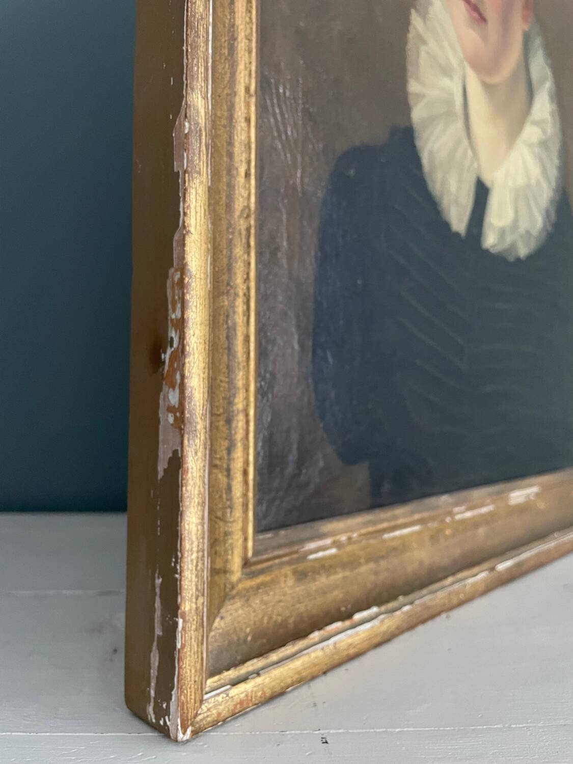 Oil on canvas, portrait of a woman around 1830
