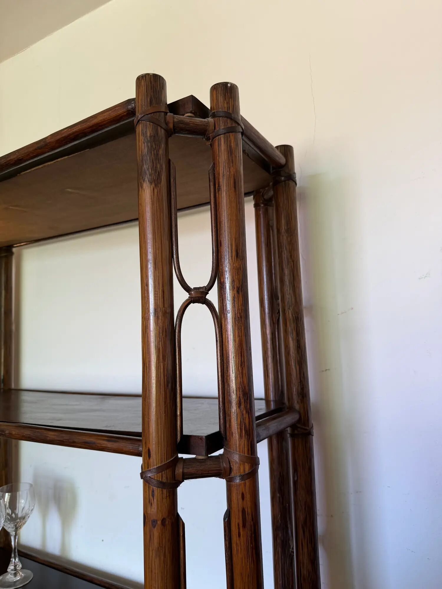 Large vintage rattan shelf/bookcase