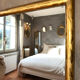 19th-century antique gilded mirror.