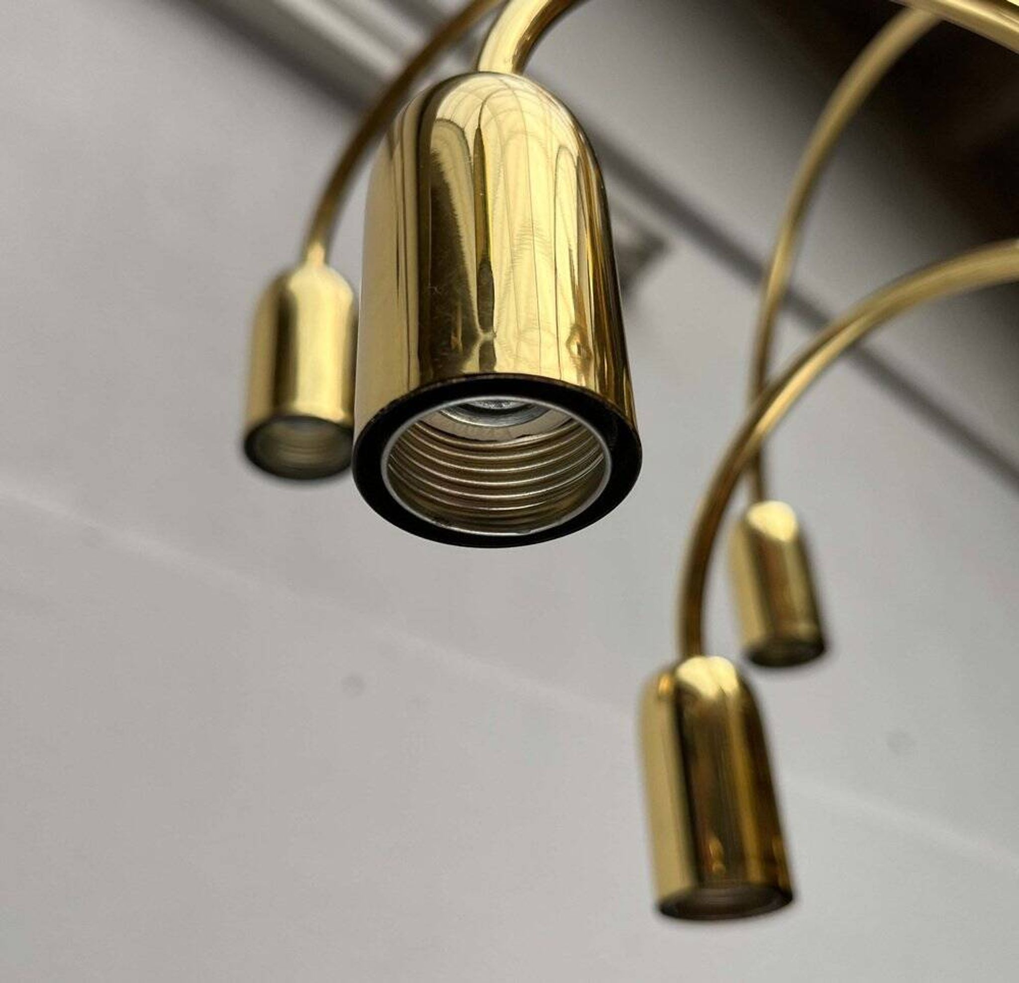 German vintage brass chandelier by Star Leuchten, 1970s.