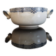 Butterfly ear bowl in iron clay with blue patterns