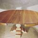 Round table with solid wood central leg entirely restored
