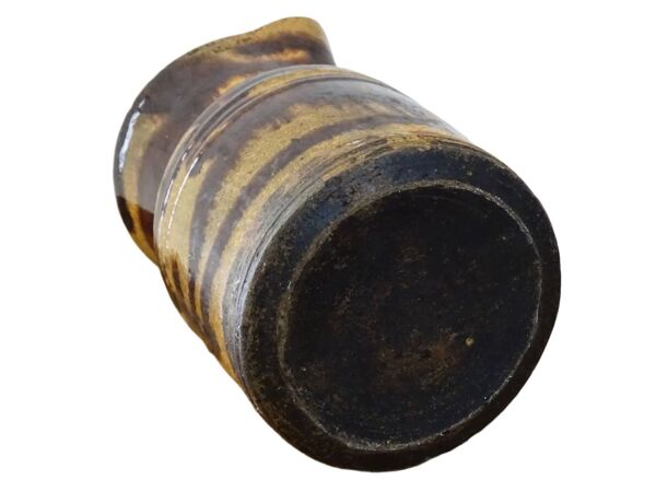 Cruche ancienne en céramique française de Dieulefit, à glace brune