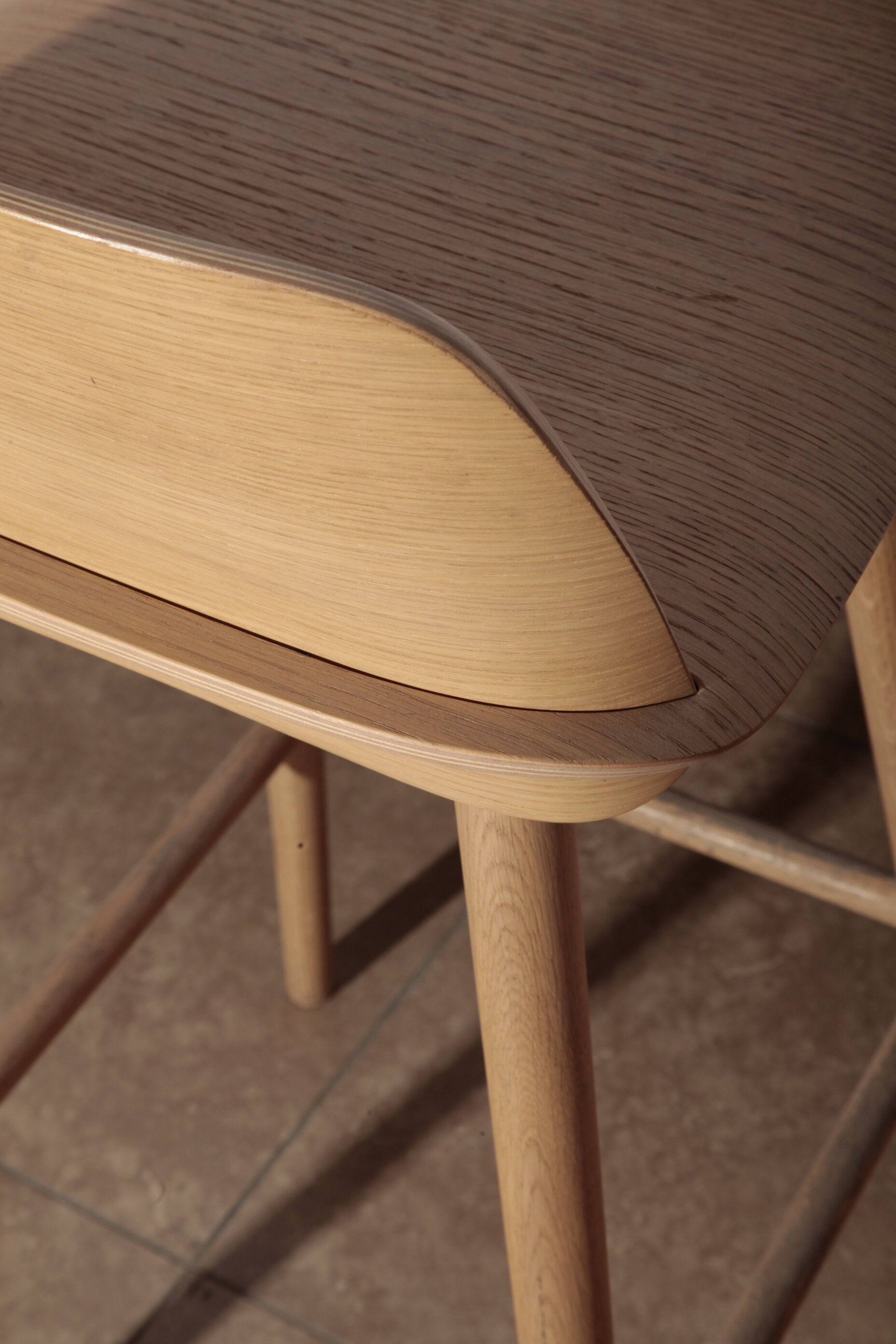 Oak seating height stool 75cm