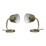 Paire de lampes de table ou murales en laiton ajustables, Tchécoslovaquie, années 1930
