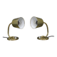 Pair of adjustable brass table or wall lamps, Czechoslovakia, 1930s