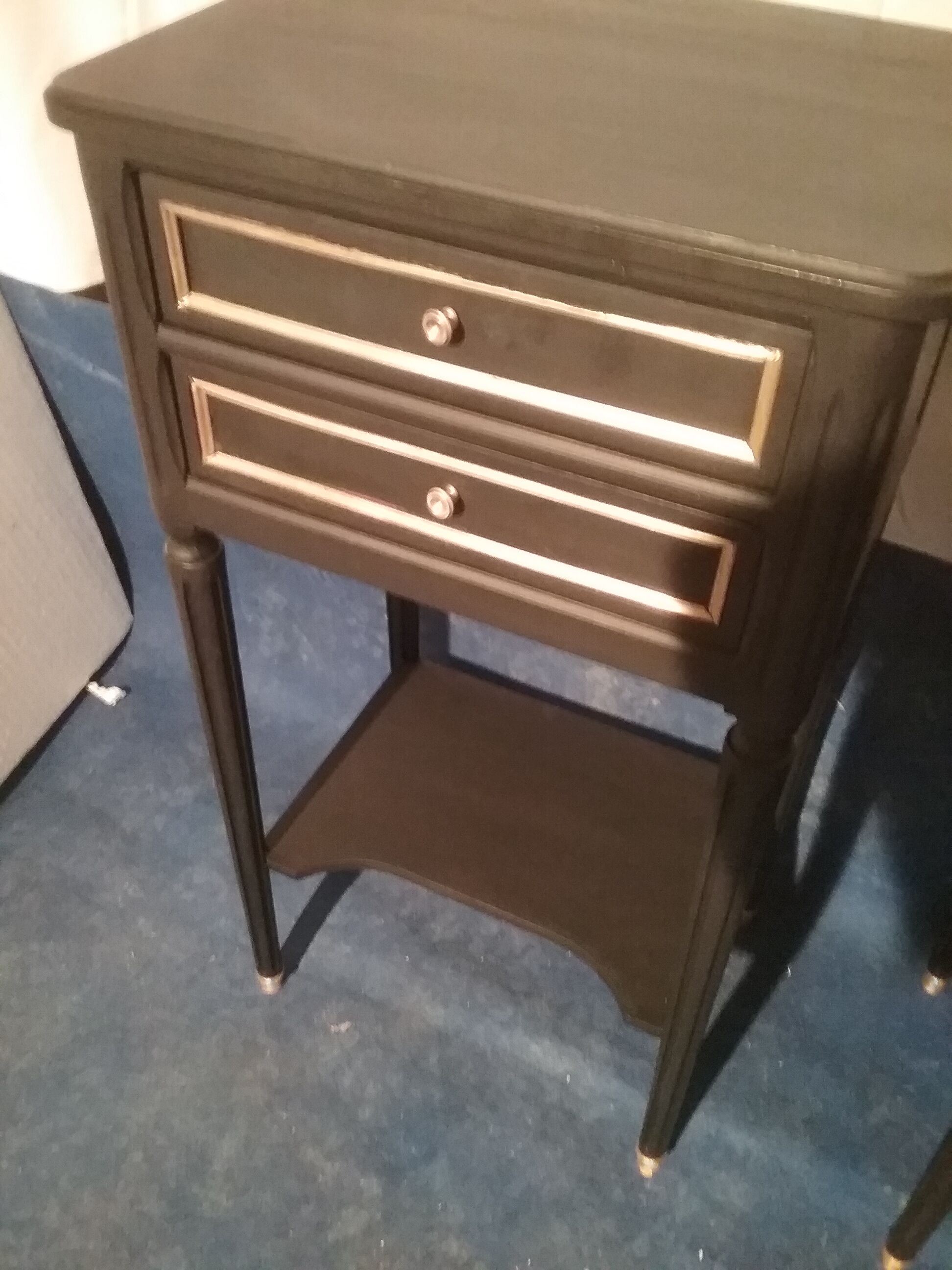 Pair of black bedsides