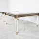 Vintage lucite and brass side tables, 1980s