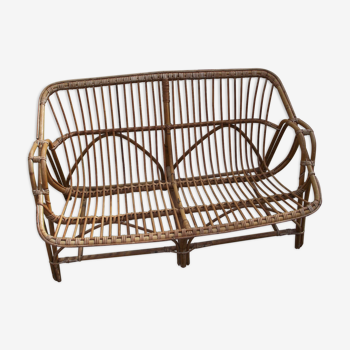 Rattan bench from the 1960s