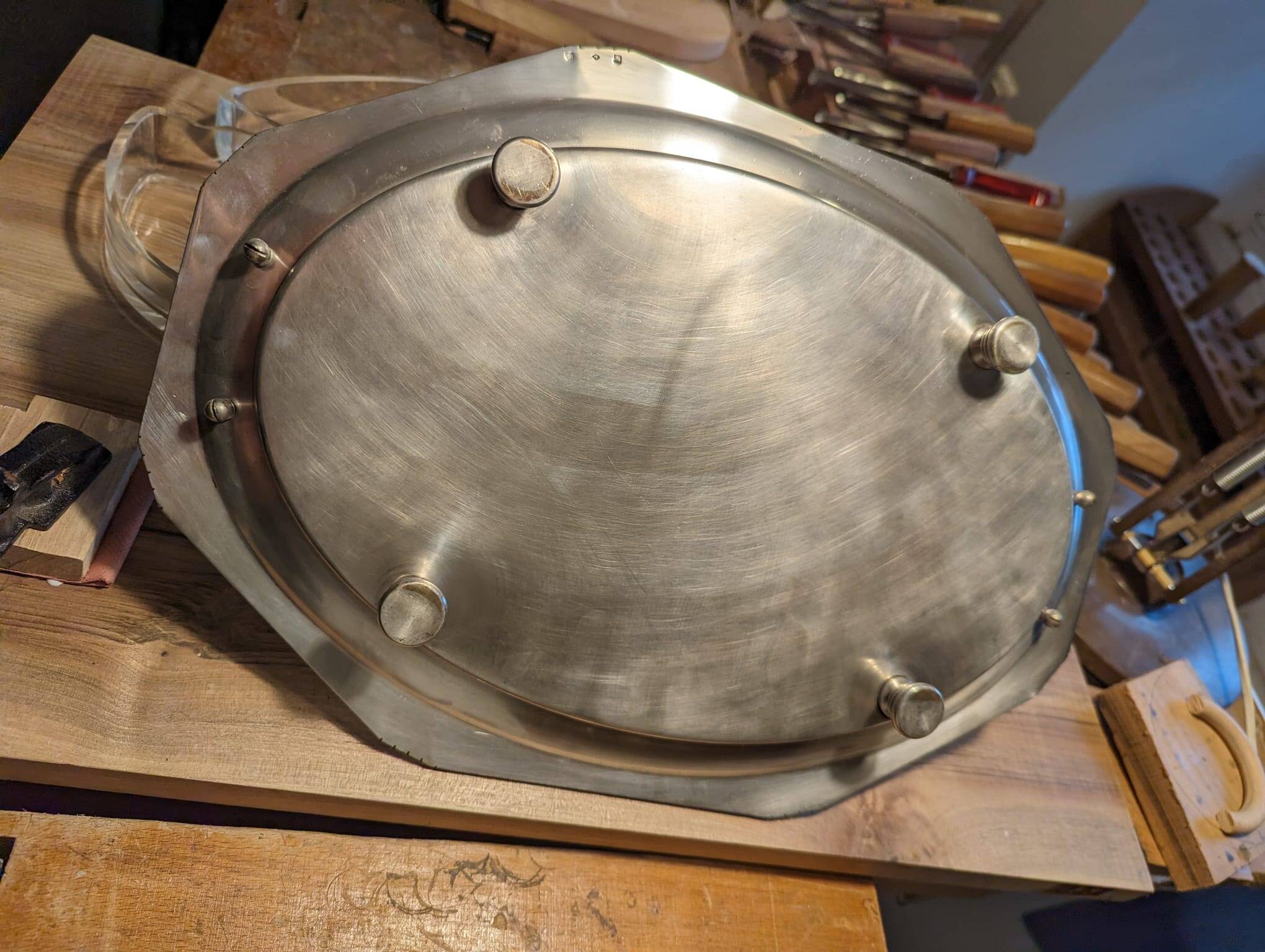 Silver metal aperitif server