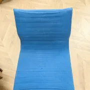 Eames office chair for Vitra, aluminium and blue fabric