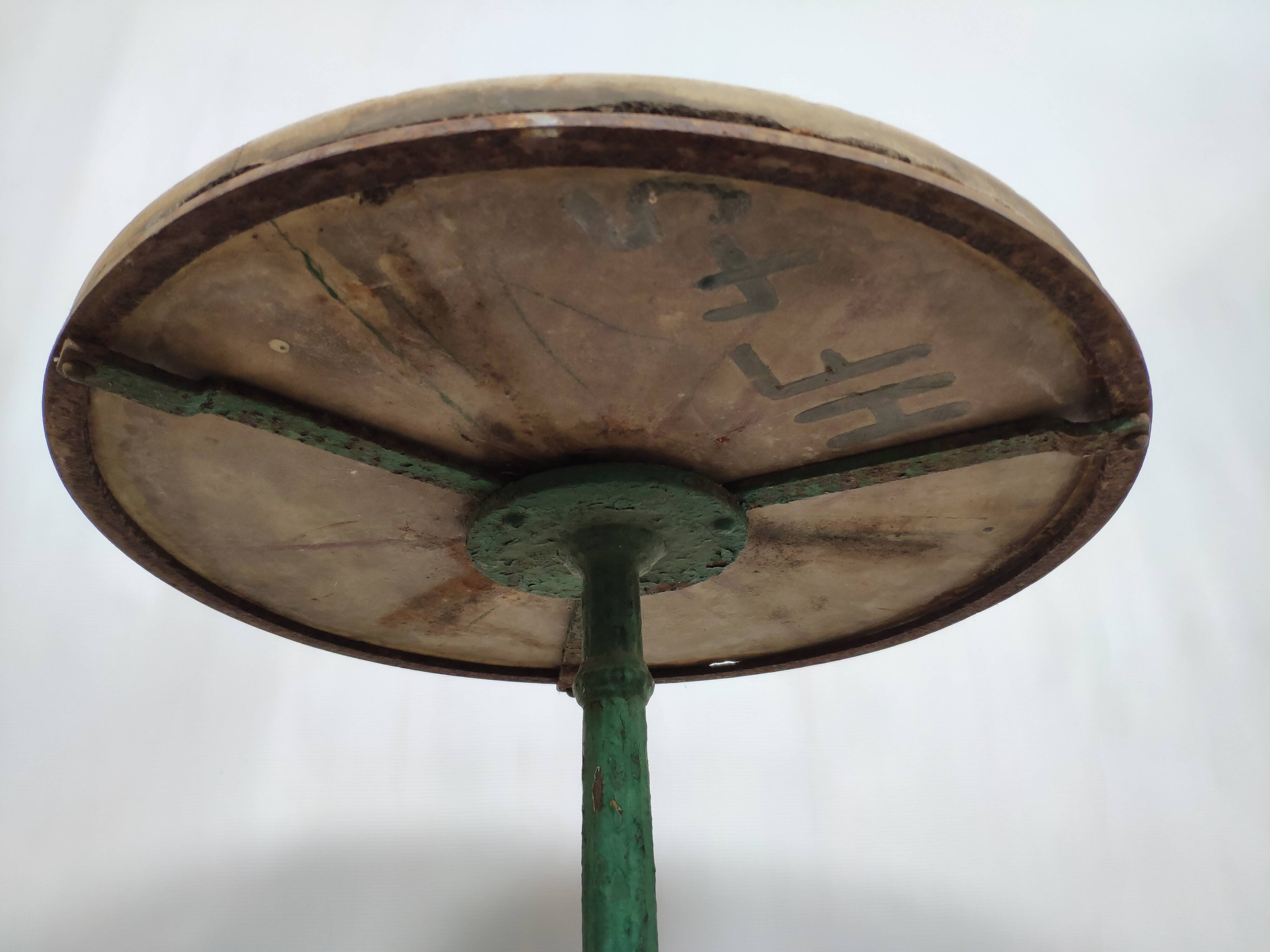 Marble marble and wrought iron vintage bistro table