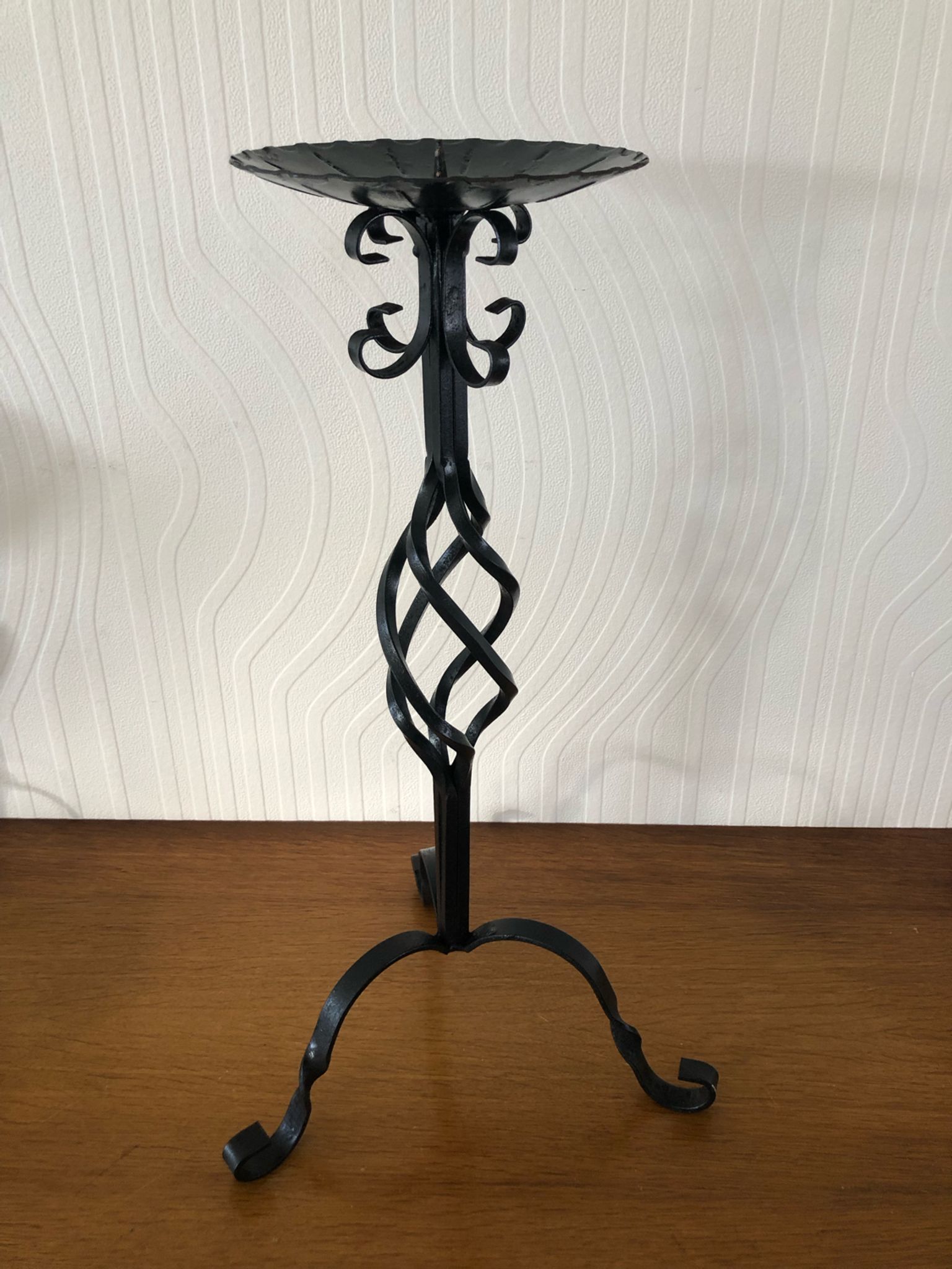 Vintage wrought iron candle holder