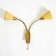 Mid Century unused brass wall lamp with double shade by Cosack Leuchten