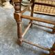 Tabouret en bois et paille tressée