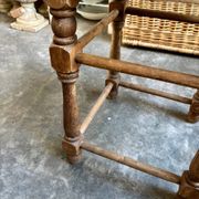 Tabouret en bois et paille tressée