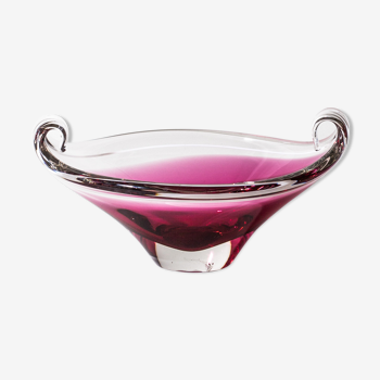 Coupe coquille ovale scandinave Sommerson rose fushia ancienne.