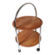 Foldable wooden rolling dessert trolley