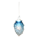 vintage blue glass grape pendant light * frosted ombre glass * mid-century