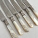 6 antique mother-of-pearl and silver-plated metal knives