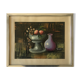Still life oil on cardboard fruit compote