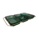 Arcoroc Emerald green and gold aperitif tray