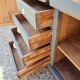 Cabinet bahut seven drawers and two doors patina gray