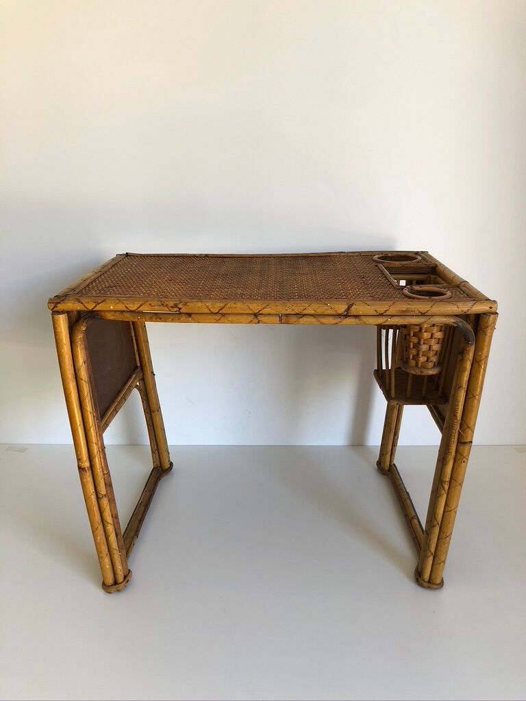 Children's rattan desk with matching chair