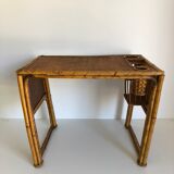 Bureau enfant en rotin avec son fauteuil