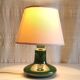 Green glazed ceramic table lamp base in Scandinavian style.