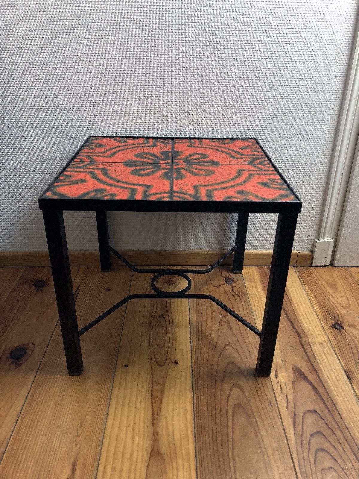 Pair modernist ceramic and metal tables, from the Cloutier Brothers, from the 1960s