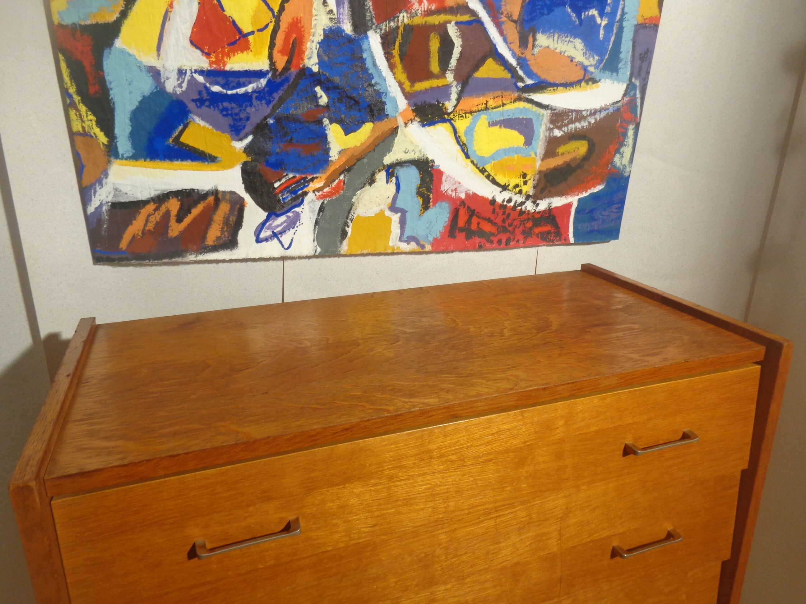 60s light wood chest of drawers