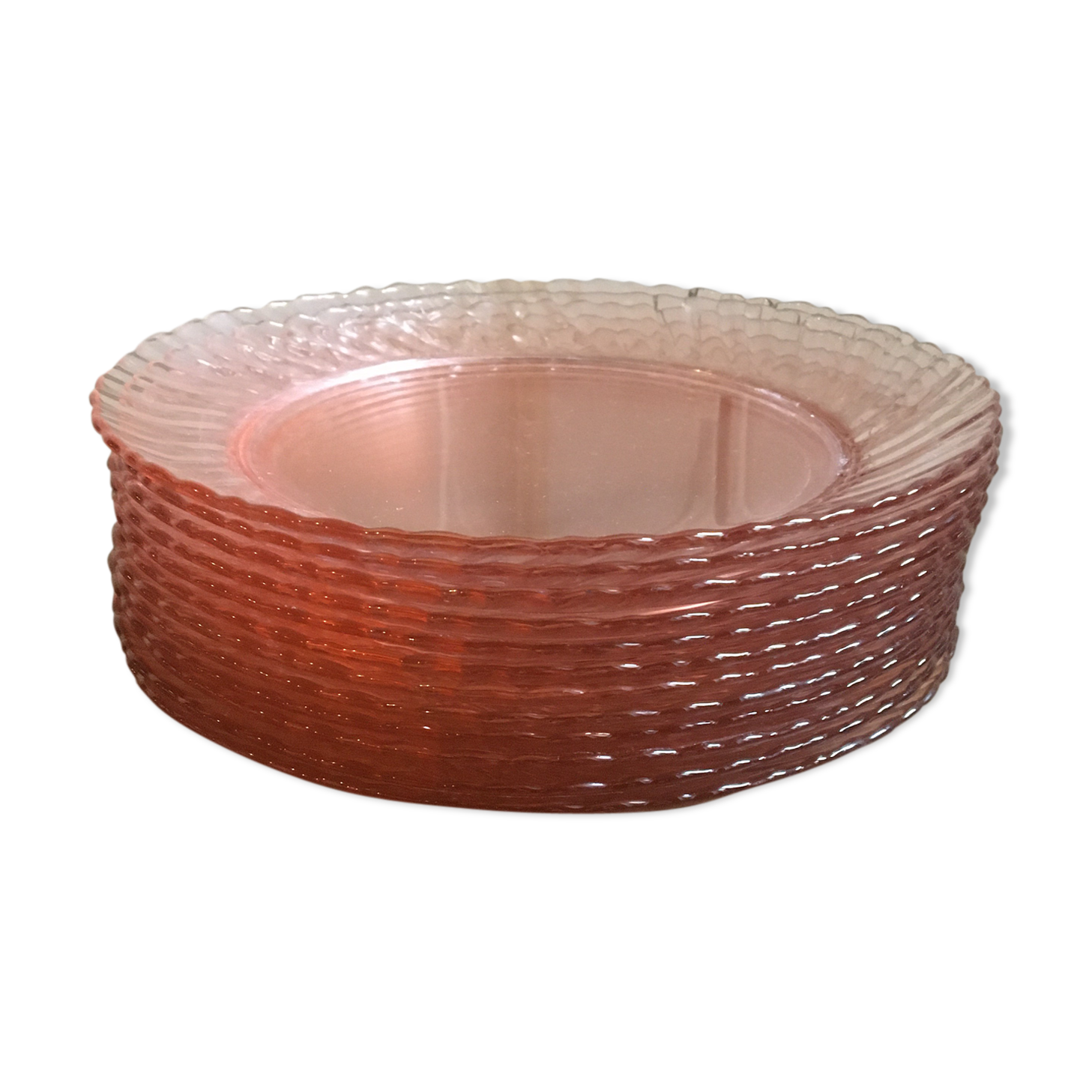 12 powder pink dessert plates
