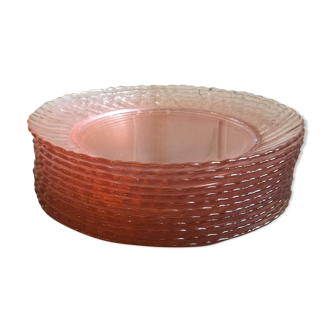 12 powder pink dessert plates