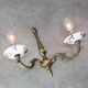 Mid-Century Italian Brass and Ceramic Sconce, set of 2