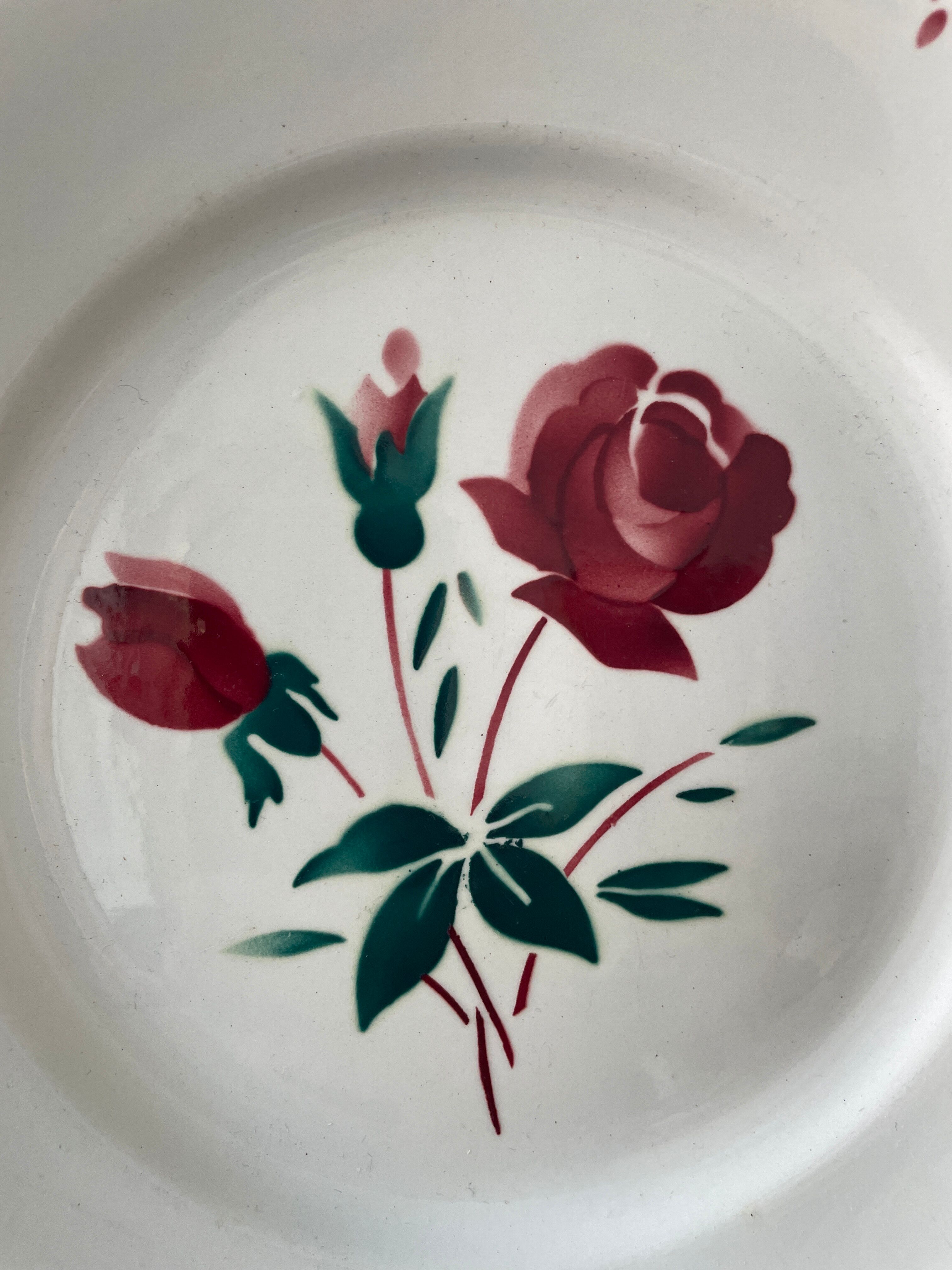 Set of 9 vintage flat plates in Badonviller earthenware