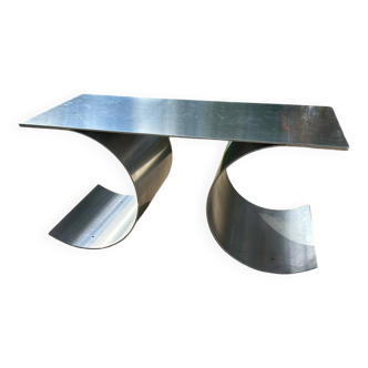 70s stainless steel coffee table