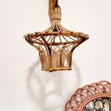 Pair of rattan wall lights