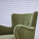 1960s, Danish armchair, original green furniture velour.