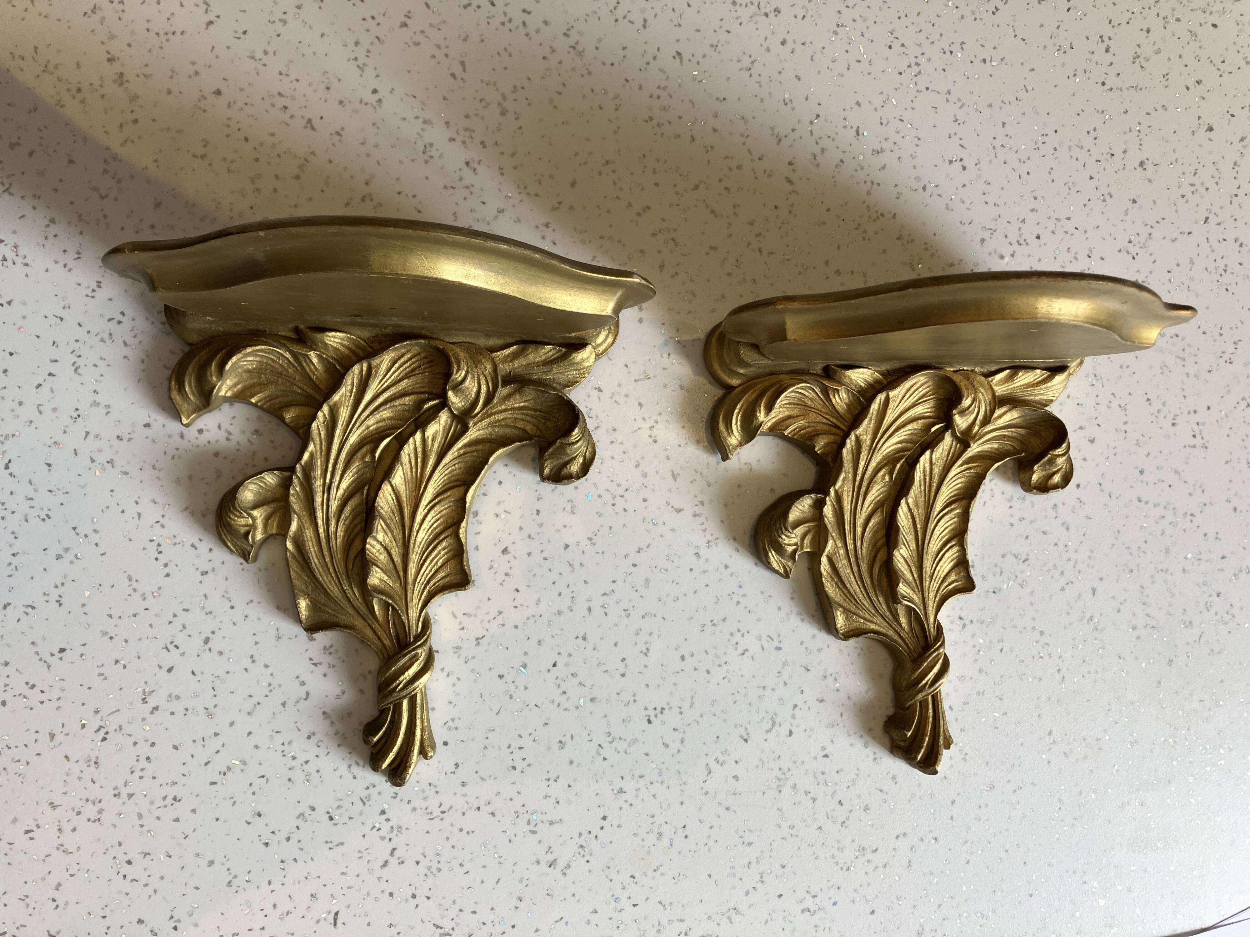 Pair of wooden consoles