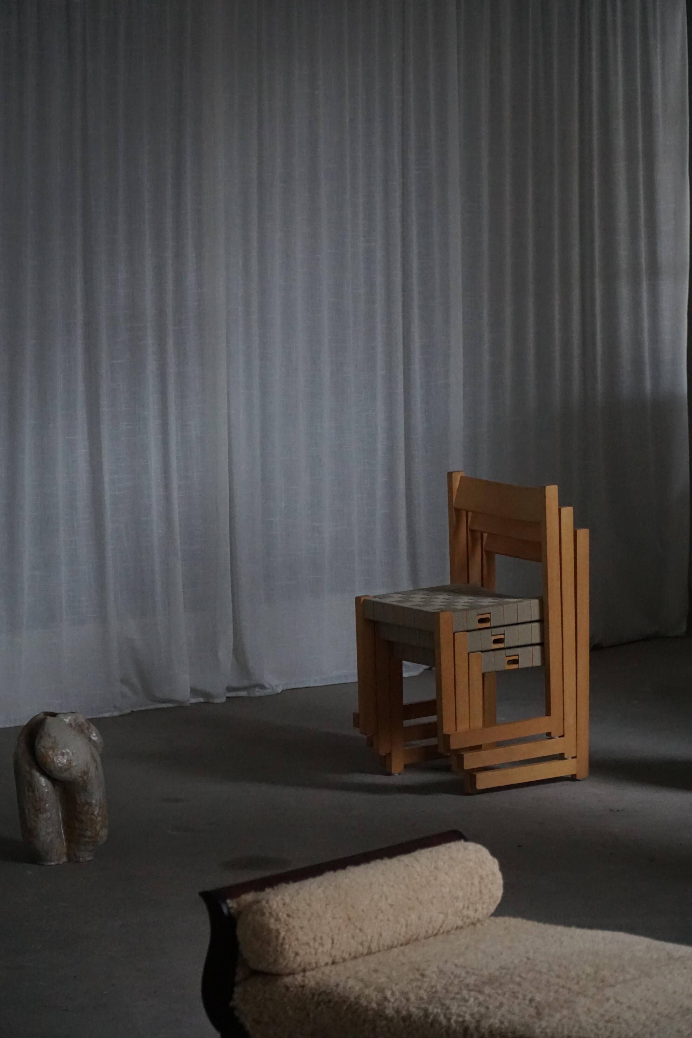 Hans J. Wegner, 'Koldinghus' chairs in beech with woven seat, set of 6, 1988