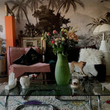 Coffee table chrome and smoked glass